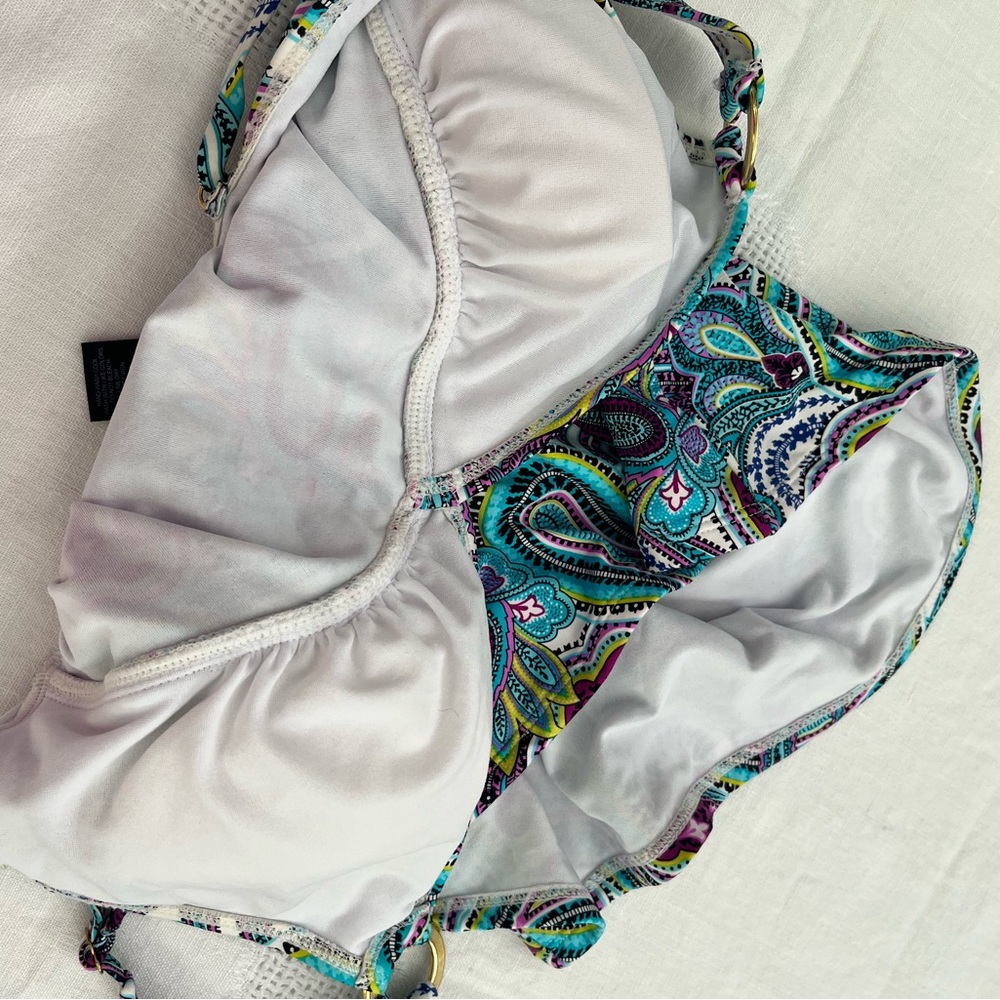 Anne Cole wrap paisley print tankini top adjustable straps bra padding sz 8 - Picture 7 of 8